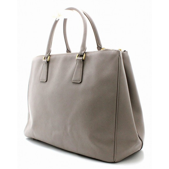 Prada Tote Saffiano Embossed Handbag Argilla Taupe Lux Bag Leather - Picture 1 of 9